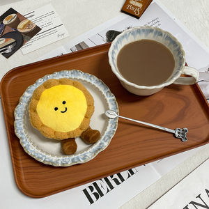 Boneka Beruang Selebgram Mini Gantungan Kunci Baru, Mainan Plush Roti Egg <span class=keywords><strong>Tart</strong></span> Isi Kapas PP, Dapat Dicuci untuk Menghilangkan Stres - Product Image 4