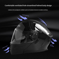 Casque de moto modulaire universel classique anti-collision, anti-chute, amovible, lavable, avec doublure confortable, noir ABS+EPS