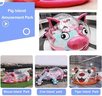 Terrain de jeu pour enfants commercial extérieur personnalisé videur gonflable cochon bulle maison fosse à balles grande escalade saut cochon thème parc d'attractions