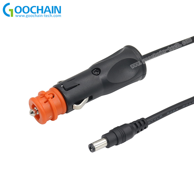 12-24V Europe Car Cigarette Lighter to DC Plug Cord Cigar Cable DC 5525 Power Cable