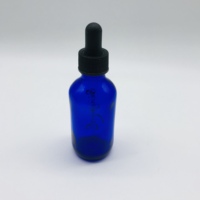 Flacon d'huile essentielle en verre bleu, bouteille avec pipette graduée, capacité de 15ml, 30ml, 60ml, 120ml, 1 pièce