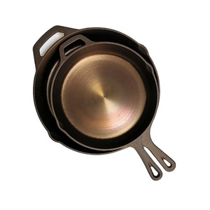 Kunden spezifische Gusse isen Pfanne 28cm polierte Bronze Gusseisen Pfanne Satin glatt - Product Image 1