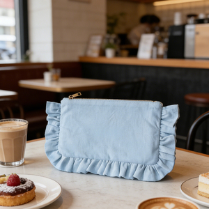 Sac de maquillage <span class=keywords><strong>en</strong></span> polyester à volants personnalisé, grande capacité, pochette cosmétique pour voyage, vente chaude - Product Image 2
