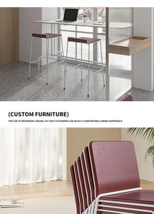 Vente en gros Cantine scolaire Personnel de la société Salle à manger Business Design Table respectueuse de l'environnement Chaise pour 4 personnes - Product Image 5