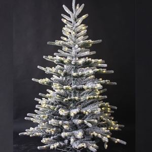 Vente en gros directe d'usine, arbres de Noël floqués de luxe de 7 pieds, forme élégante, en PE, effet neige, décoration intérieure - Product Image 3