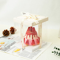 Boîte transparente personnalisée pour gâteau d'anniversaire, cadeau de Noël, emballage de gâteau mignon