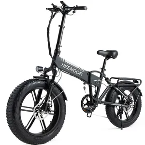 242HEENOOR Bicicleta electrica de montana с полной подвеской, интегрированный двигатель для задней ступицы колеса, 4,0 толстые шины, электрический велосипед, складной