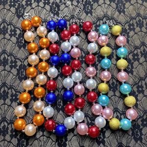 ชุดเครื่องประดับวันที่ 4 กรกฎาคม 2 ชิ้น/ชุด สร้อยคอและกำไลข้อมือลูกปัดบับเบิ้ลกัมสำหรับเด็ก ชุดเครื่องประดับสร้อยคอสีแดงและสีน้ำเงินสำหรับเด็กผู้หญิง - Product Image 5