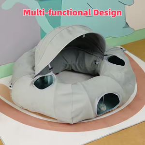 <span class=keywords><strong>Cat</strong></span> <span class=keywords><strong>Tunnel</strong></span> letto con tappetino centrale, <span class=keywords><strong>Tunnel</strong></span> per gatti per interni con 4 palle appese e 6 spioncino, <span class=keywords><strong>Tunnel</strong></span> per ciambelle per gatti grandi Ca - Product Image 2