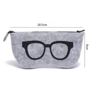 Étui à lunettes portable en tissu feutre doux avec fermeture éclair et logo personnalisé - Product Image 3