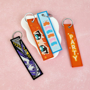 <span class=keywords><strong>Porte</strong></span>-clés brodé logo personnalisé Vograce <span class=keywords><strong>porte</strong></span>-clés personnalisé tissu tissé étiquette de marque <span class=keywords><strong>porte</strong></span>-clés tissé - Product Image 1