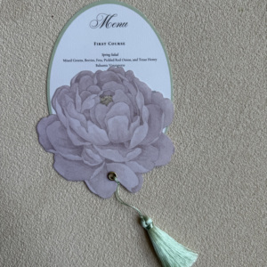 Customized Die Cut Shaped Wedding Card Set Tassel Invitation RSVP Menu Included Personalized Vintage Letterpress <b>Printed</b> <b>Paper</b> - Product Image 1