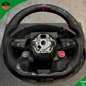 พวงมาลัยคาร์บอนไฟเบอร์แบบกำหนดเองสำหรับ <span class=keywords><strong>Audi</strong></span> R8 A5 <span class=keywords><strong>RS</strong></span> Q5 TT R8 A4 <span class=keywords><strong>Q6</strong></span> B8 B9 S4 RS6 A6 C7 A4L A5L Q7 อุปกรณ์ตกแต่งรถยนต์ - Product Image 3