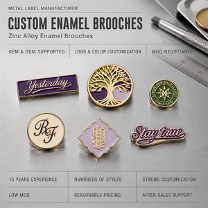 Custom Zinc Alloy <b>Brooch</b> Badge Pin Logo Crystal Pearl Jewelry Accessory for Backpack cloth Streetwear OEM ODM Low MOQ - Product Image 1