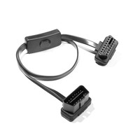 Linkyou plat mince OBD2 connecteur voiture outil de Diagnostic Auto Scanner cuivre mâle femelle interrupteur à Angle droit 1 an montage universel
