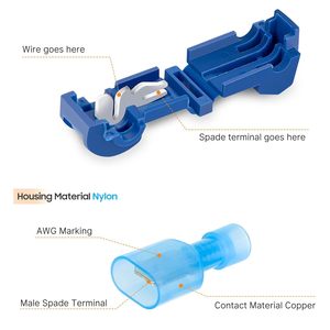 Kit de 500 Conectores de Cable para Ingeniería Química, Terminales Termocontraíbles, Accesorios de Cableado de Plástico Impermeables - Product Image 4