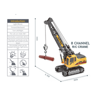 8CH 2,4G Outdoor Boys' Strongest Alloy Juguete de grúa para niños RC Modelos de grúa RC Crane Toy