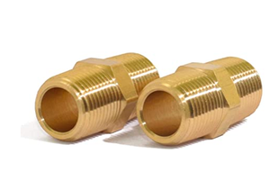 3/8 NPT Мужские Твердые латунные шестигранные соски, равный латунный адаптер для трубы - Product Image 2