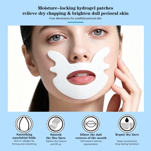 Mascarilla Hidrogel Vegana Antiarrugas para Labios y Pliegues Nasolabiales con Ginseng Herbal y Colágeno de Algas Marinas, Hidratante y para Piel Seca, Marca Privada OEM - Product Image 1