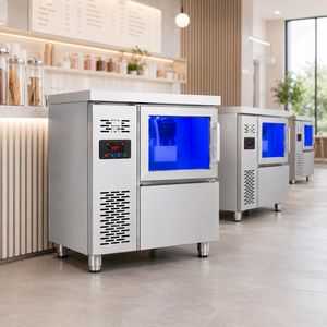 Machine à glaçons commerciale BIBO HY-150P refroidie à l'eau, 68 kg/24h, en acier inoxydable, sous comptoir, avec stockage de 15 kg - Product Image 3