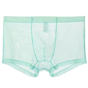 Boxers ultra-fins transparents pour hommes, lingerie sexy, <span class=keywords><strong>string</strong></span> pour hommes, culotte en maille respirante, taille mi-haute, boxers - Product Image 4