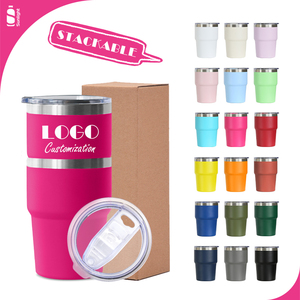 Tasse à café personnalisée en acier inoxydable isolée, <span class=keywords><strong>gobelet</strong></span> de voyage empilable, mug thermique sous vide pour latte avec nom gravé au laser - Product Image 1