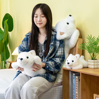 Peluche chien Westie couché, super douce, rembourrée en coton PP, anti-stress, pour adultes et enfants, cadeaux d'anniversaire