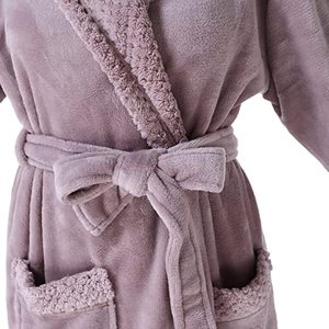Peignoir Personnalisé Extra Long en <span class=keywords><strong>Polaire</strong></span> Corail Doux et Chaud en Microfibre Thermique pour <span class=keywords><strong>Femme</strong></span>, Idéal Hiver et Hôtellerie - Product Image 3