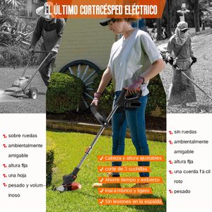 Household Power <b>Garden</b> <b>String</b> Trimmer 20V Rechargeable Battery Cordless Grass Cutter With Stainless Steel Blade DIY OEM 450W GT- - Product Image 3