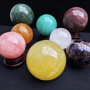 Sphère de cristal de quartz rose poli de grande taille naturelle, citrine, améthyste, grosse boule de cristal de quartz transparente pour la décoration - Product Image 4