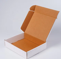 Boîte d'emballage en papier à plat avec logo personnalisé, boîte en carton ondulé découpée, boîte d'expédition pliable en kraft