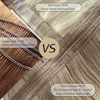 Extensions de cheveux naturels HaiYi Factory, fines, invisibles, double trame, cuticules intactes, qualité Genius Weft