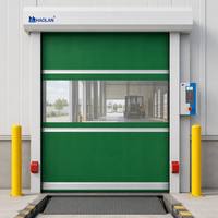 Porte rapide à brosse isolante robuste pour entrepôt, porte automatique électrique en PVC à enroulement rapide pour passage logistique industriel