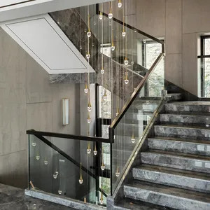 Lustre europeu de vidro de cristal de alumínio, dourado, lâmpada nórdica, para o hotel, lobby, vila, sala de estar, lustre de escada