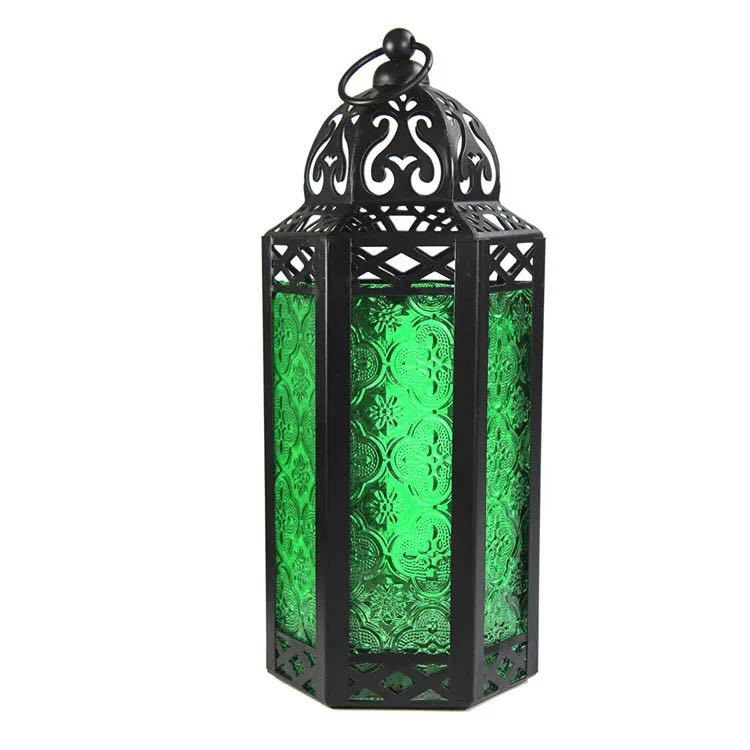 Lanterne Marocchine Appese 2 Pezzi - In Metallo E Vetro, Per Candele, Decorazione Vintage - Foto 2