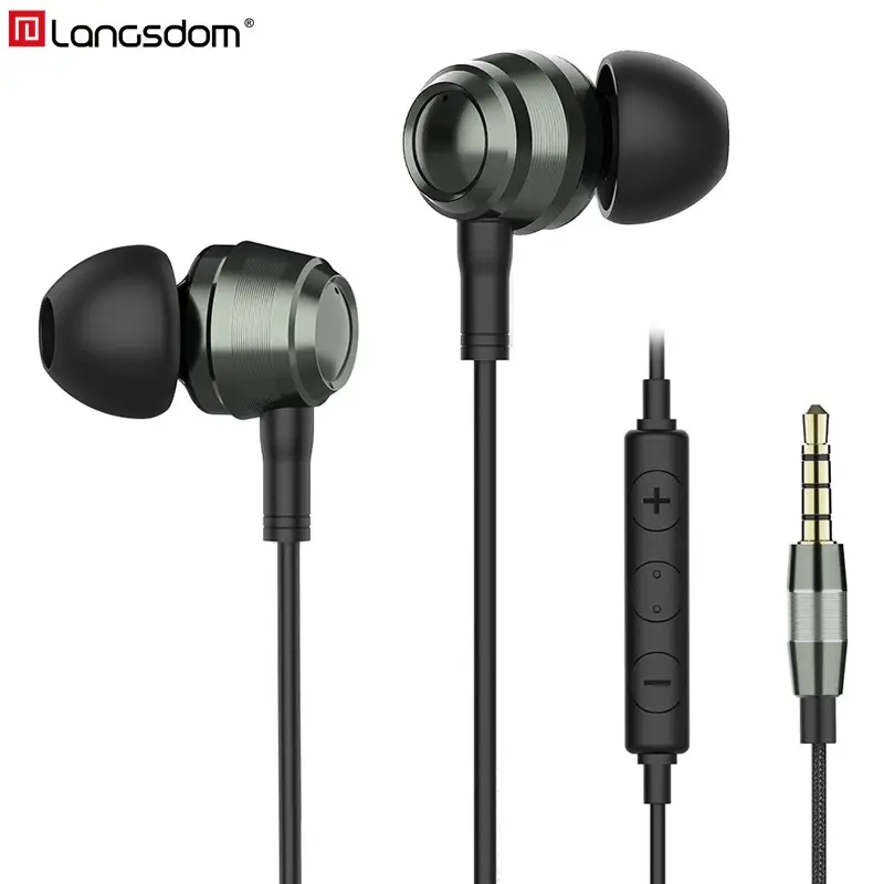 Langsdom Am100 High Quality Hybrid Earphone With Mic Hifi Bass Headphone Wired 3.5mm In Ear Earphones For Phone Mp3