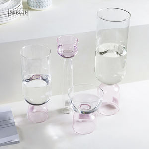 Merlin Living Pink Farbige Hydro po nische Glasvase Set Klarer Zylinder <span class=keywords><strong>Terrarium</strong></span> & Knospe Blumenvase Farbige Kristall vasen - Product Image 3