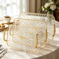 Plateau Haut de Gamme en Plastique Crystal Clair pour Fruits, Assiette de Rangement à Thé et Café, Utilisation Domestique et Professionnelle