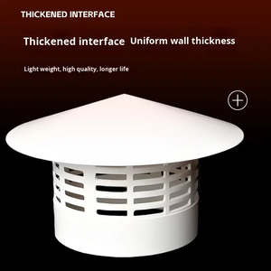 Capot de ventilation mural extérieur blanc pour systèmes CVC, capot d'évacuation à persiennes étanche à la pluie pour la ventilation domestique - Product Image 4