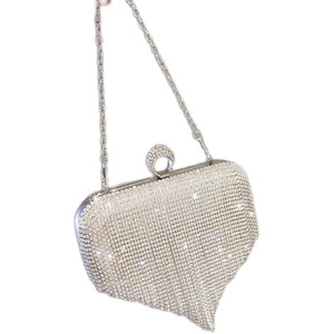 Bolso de mano de noche para mujer, de diseñador, para fiesta, boda, con pedrería y borlas - Product Image 1