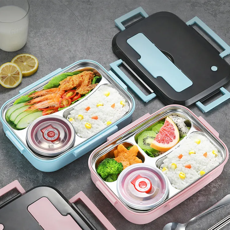 BPA Free 2 to 5 Compartment Airtight Insulated Stainless Steel Lonchera Bento Tiffin Lunch Boxes Container Lunch Box Kids
