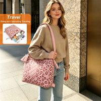 Sac fourre-tout matelassé pour femme avec porte-gobelet et compartiment pour ordinateur portable de 15,6 pouces, idéal pour le travail, les voyages et la salle de sport