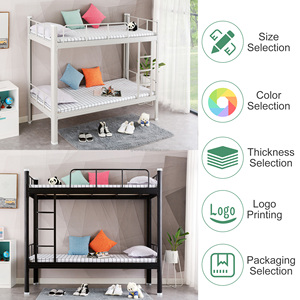 Letto <span class=keywords><strong>a</strong></span> soppalco salvaspazio in metallo con scrivania e scaffale integrati per adulti, ideale per appartamenti monolocali, lavoratori, campeggi e dormitori in cantieri edili - Product Image 3