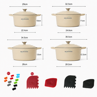 Casserole en fonte émaillée personnalisée en gros avec couvercle, ustensile de cuisson robuste pour la cuisine, fournisseur OEM ODM