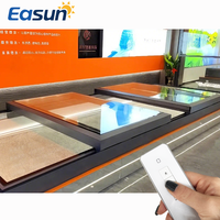Fenêtre de toit coulissante automatique en aluminium électrique imperméable pour balcon et patio, ouverture de toit vitré rétractable, anti-insectes