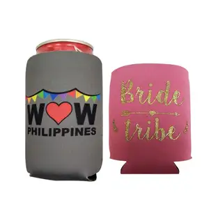 Custom Logo Printed Wholesale Neoprene Beer Cooler Insulated and Waterproof Can Holder for Wine Promotion