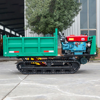 Livraison gratuite 2.5 tonnes petit siège de benne sur chenilles agriculture mini benne sur chenilles moteur diesel levage hydraulique benne sur chenilles