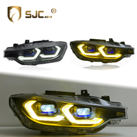 SJC Auto parte accesorios faros adecuados para BMW Serie 3 F30 F35 12-18 actualización a blanco + amarillo DRL LED faro montaje