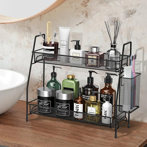 <b>Kitchen</b> Countertop Spice Rack Double Layer Detachable Metal <b>Storage</b> Organizer For Spices And Condiments - Product Image 2