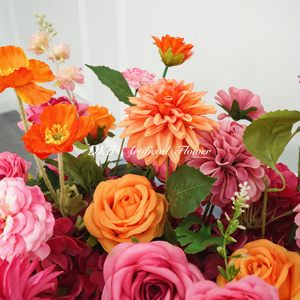 Thiết Kế Mới Phổ Biến Nhân Tạo Hoa Runner Chất Lượng Cao 60Cm-200Cm Màu Hồng Lụa Rose Flower Runner Bàn Đám Cưới - Product Image 6